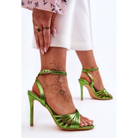 Sandalias de mujer My Darling de tacón alto de color verde 4