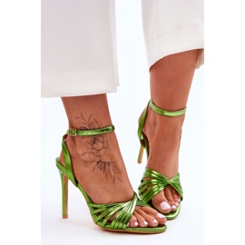 Sandalias de mujer My Darling de tacón alto de color verde 1