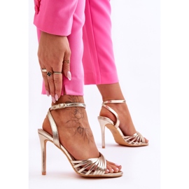 Sandalias De Mujer De Tacón Alto My Darling Doradas dorado 3