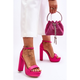 Sandalias De Piel Con Tacón Alto Y Plataforma Pink Sky Dream rosado 1