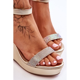 WD1 Sandalias de cuña de cuero de moda Golden Arwen dorado 4