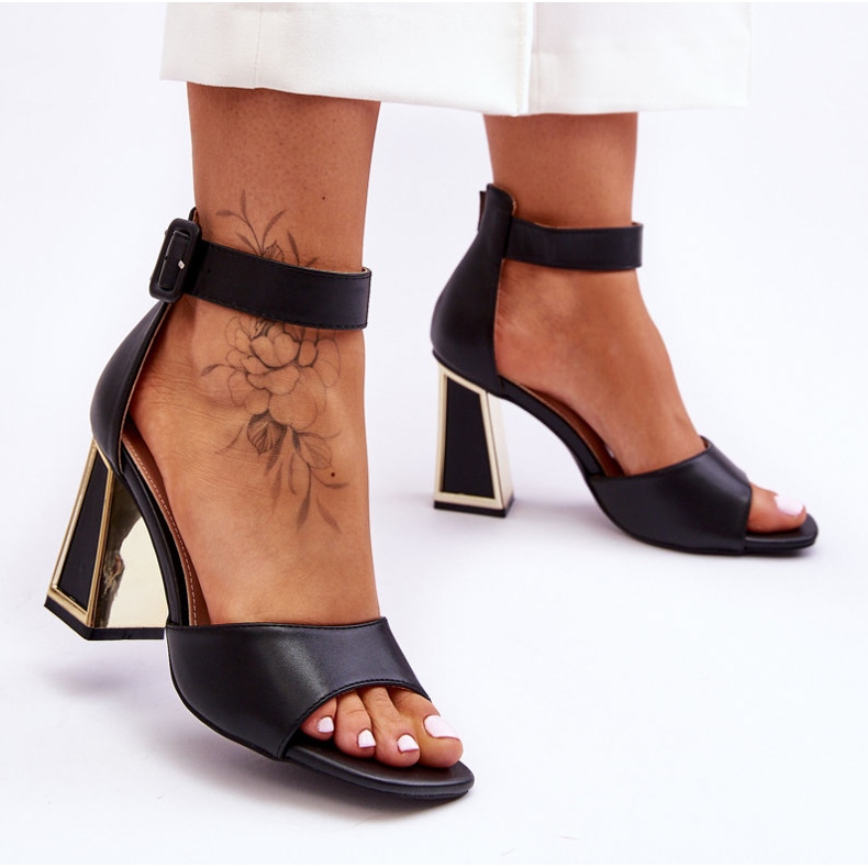 PS1 Elegantes Sandalias Tacón Alto Negro Sorel 2