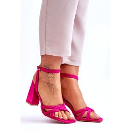 Sandalias de tacón de ante clásico fucsia Bernett rosado 9 Sandalias de tacón de ante clásico fucsia Bernett rosado 9