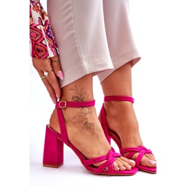 Sandalias de tacón de ante clásico fucsia Bernett rosado 7 Sandalias de tacón de ante clásico fucsia Bernett rosado 7