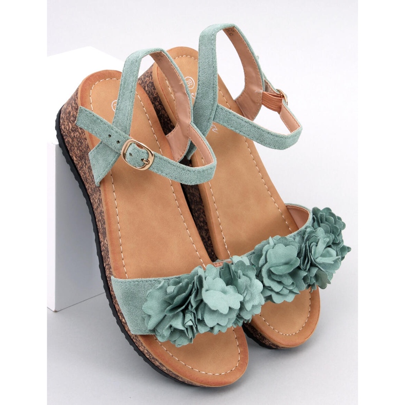 Sandalias cuña flores Pionter Green verde 1 Sandalias cuña flores Pionter Green verde 1