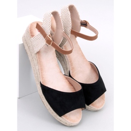 Sandalias con cuña de Eakes Black negro 1