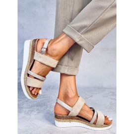 Frazier Sandalias beige con cuña 4