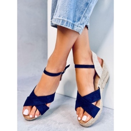 Sandalias cuña alpargata Willa Blue azul 2