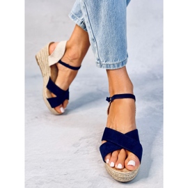 Sandalias cuña alpargata Willa Blue azul 3