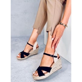 Sandalias cuña alpargata Willa Black negro 3