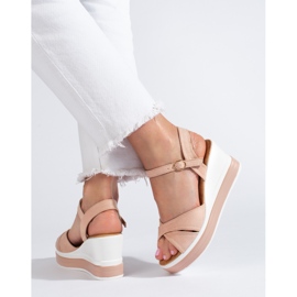 Sandalias mujer cuña Shelovet beige 2