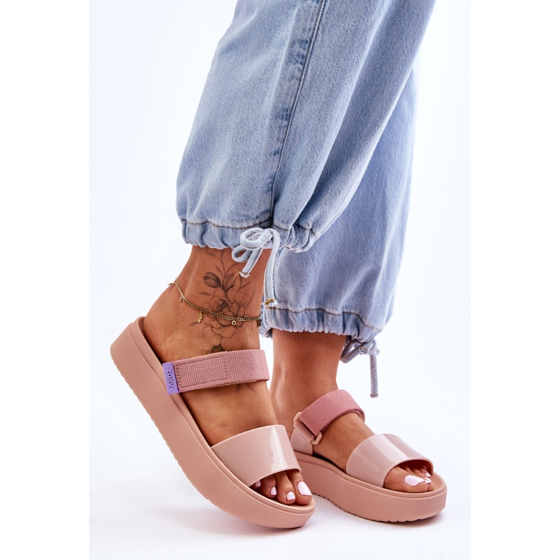 ZAXY Pantuflas veganas con velcro HH285284 Nude rosado 2