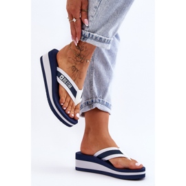 Chanclas Mujer Cuña Big Star HH274A094 Azul Marino 3