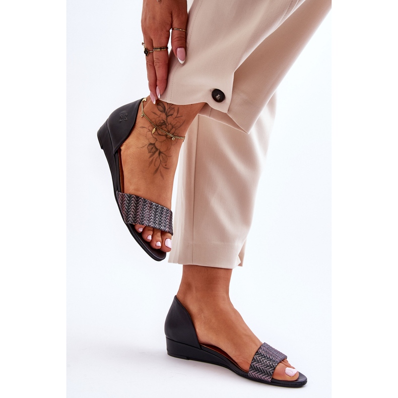 Sandalias Cuero Maciejka 1971-65 Negro 2