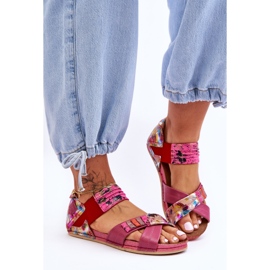 Sandalias De Cuero Con Vira Maciejka 03375-44 Rosa rosado 6