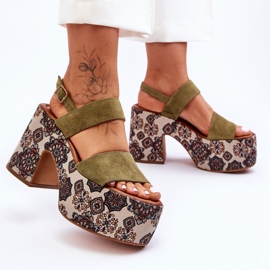 Sandalias Tacón Cuero Maciejka 06089-24 Verde 1 Sandalias Tacón Cuero Maciejka 06089-24 Verde 1