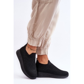 WR1 Zapatillas De Mujer Sin Cordones Con Strass Negro Gianni 3