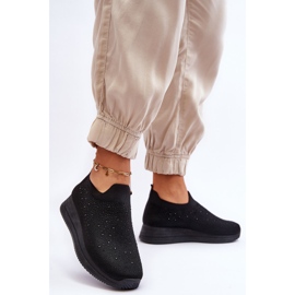 WR1 Zapatillas De Mujer Sin Cordones Con Strass Negro Gianni 5