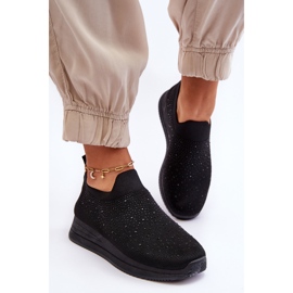 WR1 Zapatillas De Mujer Sin Cordones Con Strass Negro Gianni 7
