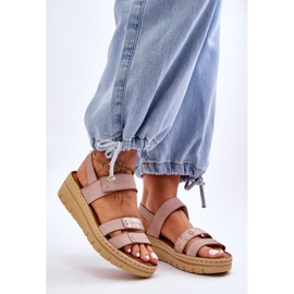 Vinceza Sandalias Mujer Piel Con Velcro Rosa Fresh Look rosado 3