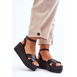 Sandalias Mujer Cuña Cómodas Negro Laurie 5