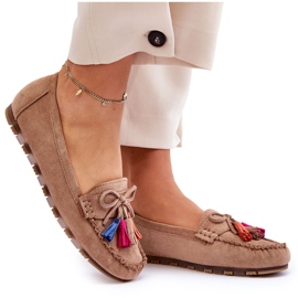 PS1 Mocasines De Ante Lazo Y Borlas Dorine Beige Oscuro 10