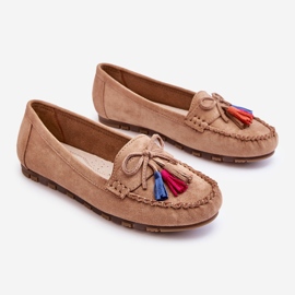 PS1 Mocasines De Ante Lazo Y Borlas Dorine Beige Oscuro 1