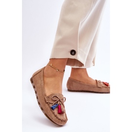 PS1 Mocasines De Ante Lazo Y Borlas Dorine Beige Oscuro 5