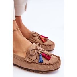 PS1 Mocasines De Ante Lazo Y Borlas Dorine Beige Oscuro 7