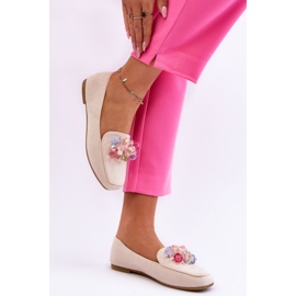 PS1 Mocasines de ante con cristales decorativos beige Arvilla 2