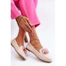 PS1 Mocasines de ante con cristales decorativos beige Arvilla 6