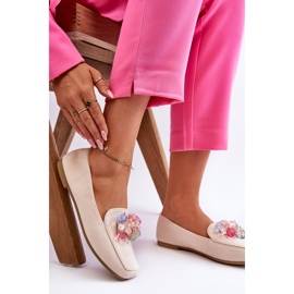 PS1 Mocasines de ante con cristales decorativos beige Arvilla 5
