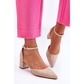 Zapatos Tacón Ante Beige Promise 5