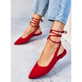 Bailarinas con tacón abierto y cordones Pirson Red rojo 2