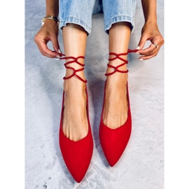 Bailarinas con tacón abierto y cordones Pirson Red rojo 4