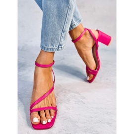 Sandalia tacón Theresa Fucsia rosado 3
