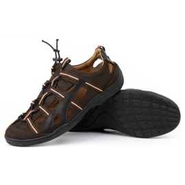 Kampol Zapatos hombre sandalias piel 26KAM marrón 3