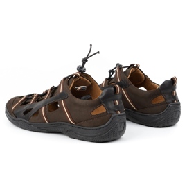 Kampol Zapatos hombre sandalias piel 26KAM marrón 6