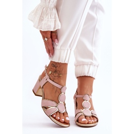 Sandalias Mujer Piel Tacón Bajo Rosa Riley rosado 1