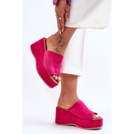 Chanclas De Mujer Con Plataforma Chunky Fucsia Martina rosado 3