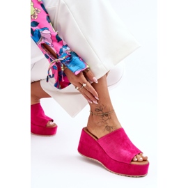 Chanclas De Mujer Con Plataforma Chunky Fucsia Martina rosado 4