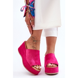 Chanclas De Mujer Con Plataforma Chunky Fucsia Martina rosado 6