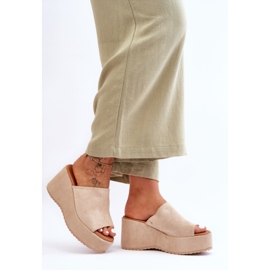 Pantuflas Mujer Plataforma Liso Beige Martina 6