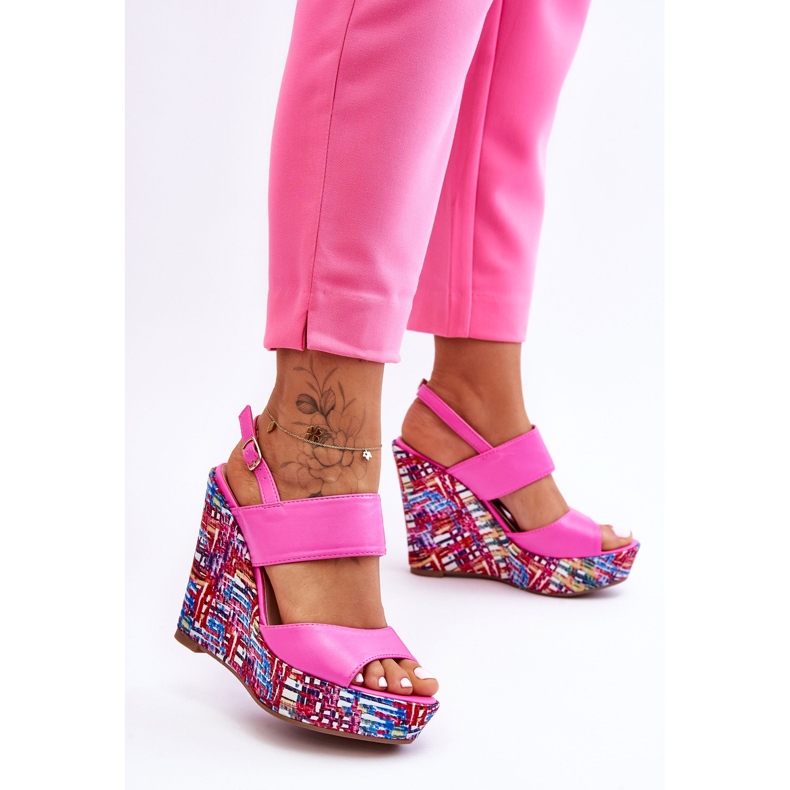 Sandalias Mujer Cuña Rosa Calderia 1