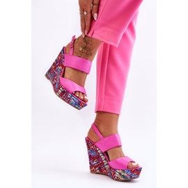 Sandalias Mujer Cuña Rosa Calderia 2