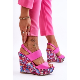 Sandalias Mujer Cuña Rosa Calderia rosado 3
