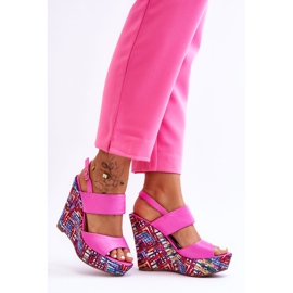 Sandalias Mujer Cuña Rosa Calderia rosado 6