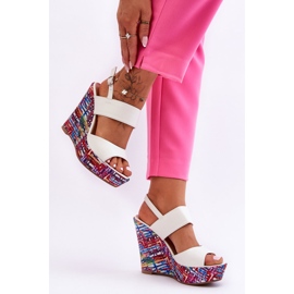 Sandalias Mujer Cuña Blanco Calderia 6