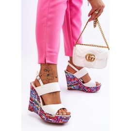 Sandalias Mujer Cuña Blanco Calderia 3