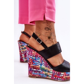 Sandalias Mujer Cuña Negro Calderia 2 Sandalias Mujer Cuña Negro Calderia 2